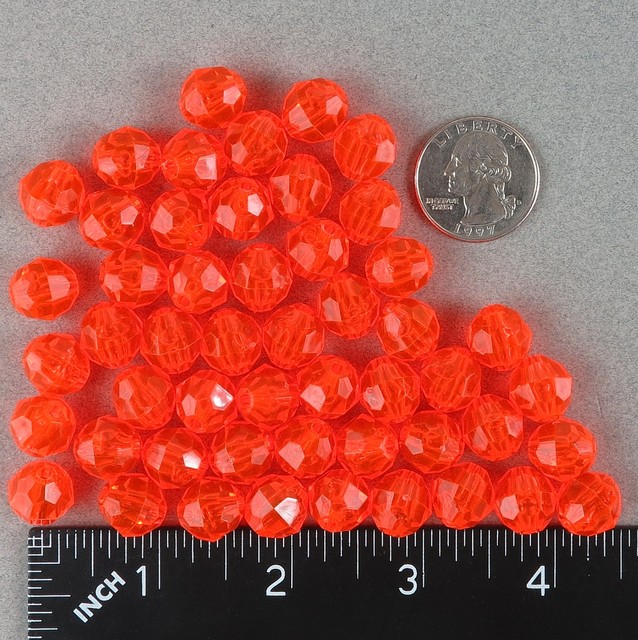 12mm Faceted Salmon Egg Beads 50 Pack USA Fishing Tackle Free Shipping