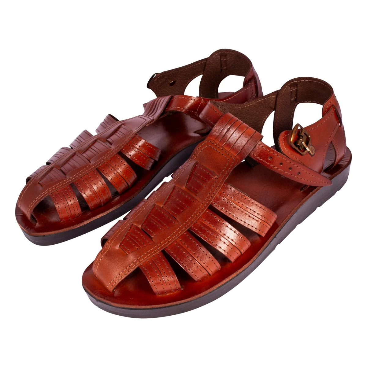 Men s Jerusalem Biblical Sandals Handmade Natural Genuine Leather 6 13 sizes