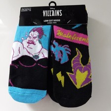 Disney VILLAINS Novelty Women's 10 Pair Low-Cut Socks Shoe Size 4-10 NWT