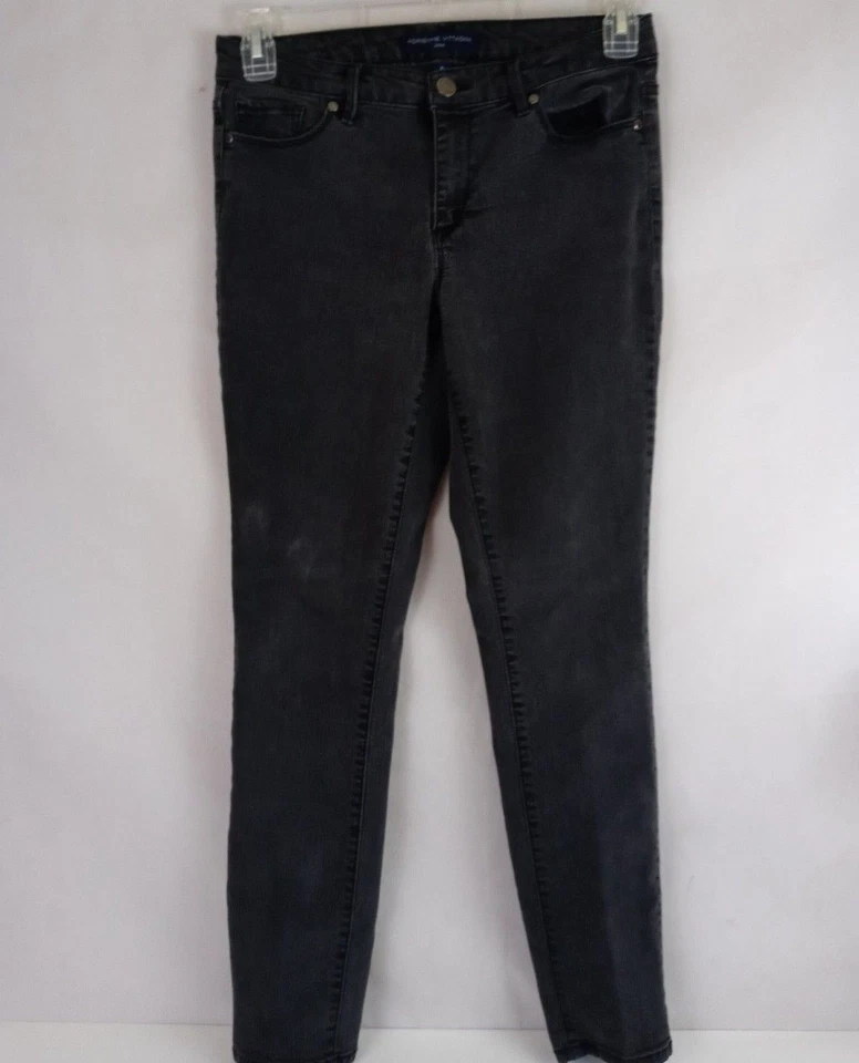 Pantalones de mezclilla elásticos Adrienne Vittadini negros de pierna recta talla 8 Foto 4 de 4