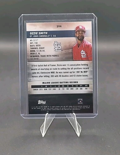 2024 Topps Stadium Club Chrome Parallel Ozzie Smith #294 St. Louis Cardinals - Picture 2 of 2