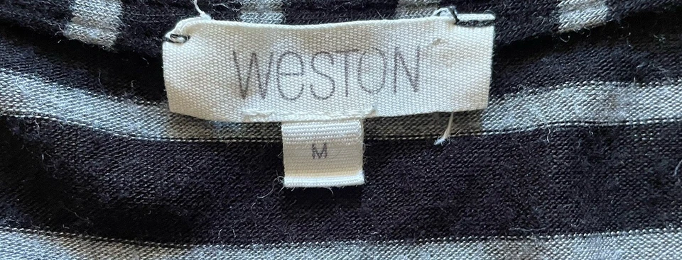 Top para mujer Anthropologie Weston Wear mediano floral espalda rayas manga 3/4 boho Foto 3 de 4