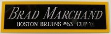 BRAD MARCHAND BRUINS NAMEPLATE AUTOGRAPHED Signed HOCKEY STICK-PUCK-JERSEY-PHOTO