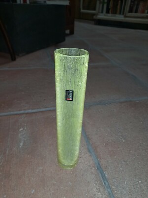 Vase KARCAG gelb geschliffenes Glas Vintage Retro