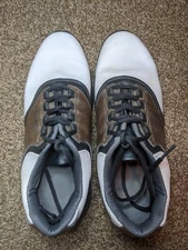 Mens FootJoy Golf Shoes Brown & White Leather Size 9M 45516