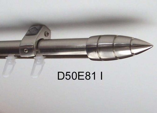 Innenlauf Edelstahl Look Gardinenstange 20mm Deckenträger - Kristall 1-lauf D50I - Bild 7 von 7