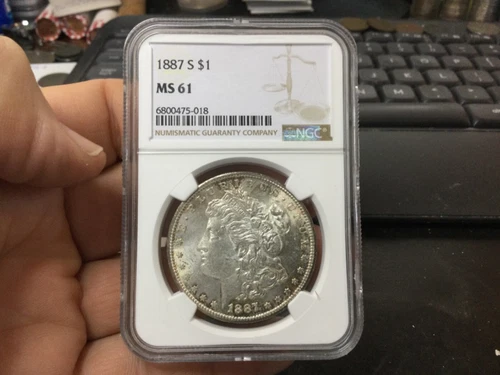 1887-S Morgan Dollar certified ms61 NGC graded