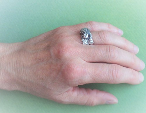 BARRY KIESELSTEIN CORD STERLING SILVER TOAD FROG ON LILLY PAD RING SZ 6.5 - Picture 7 of 12