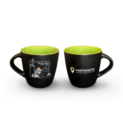 Ceramic cup on the theme of the postage stamp ''Patron'' 300 ml.