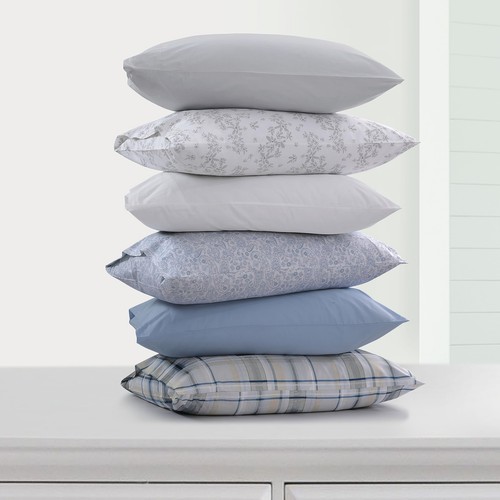 Cotton Percale Queen Size Bed Sheet Set 300 Thread Count Extra Deep Pockets Prin - Picture 2 of 3