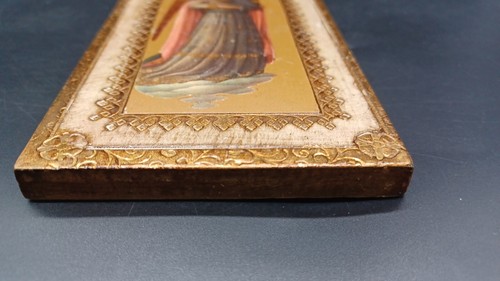 Gilt Italian Golden Musical Arch Angel Wooden Ornament 6.5". C1822 - Picture 10 of 13