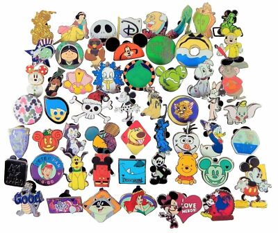 50 Disney Pin Lot Random Assortment Vacation Park New Trading Pins No Doubles