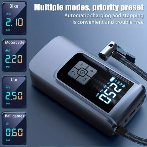 UK Car Tyre Inflator Cordless Digital USB Rechargeable Tire Air Compressor Pump - Picture 8 of 14