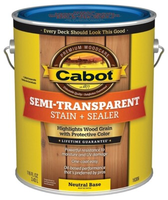 #ad #ad Cabot 140.0016306.007 Deck and Siding Stain Flat Neutral Base Liquid 1 gal $54.99