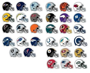 nfl team helmets