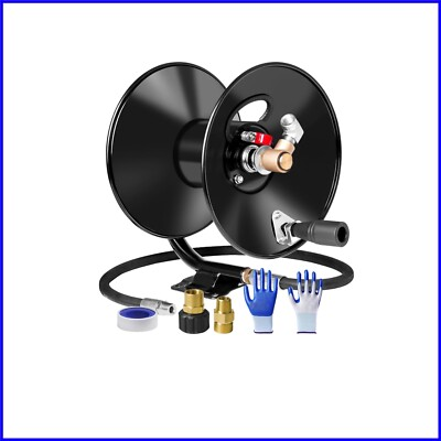 #ad Metal Pressure Washer Hose Reel 50ft x 3 8” 65ft x 1 4” 4000 PSI Durable Design $167.19