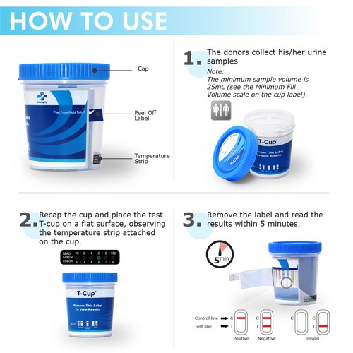 NEW Mintegrity Drug Test 12-Panel T-Cup Urine Home Kit 20-Pack #MI-TDOA-6124 - Picture 3 of 10