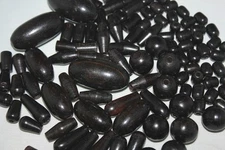 Genuine Ebony Beads - Hand Crafted - Various shapes - Packing of 15-29 Beads