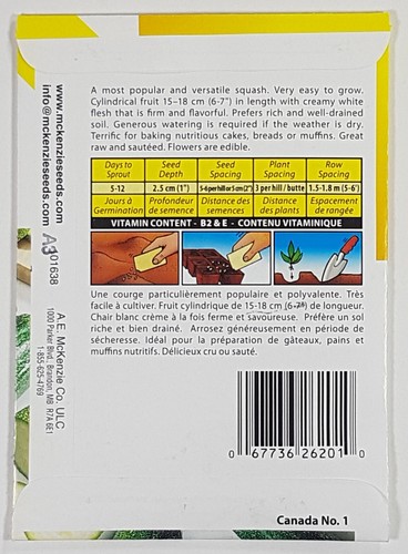 Zucchini Dark Green Seeds The Garden Corner Seed Packet 52 Days Combined Shippin - Picture 2 of 2