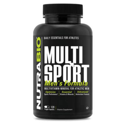 NutraBio - MULTI SPORT Men s Formula - Health & Energy Multivitamin-120 Capsules