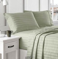 300-Thread Count Dobby Striped Sheet Set Sage Twin