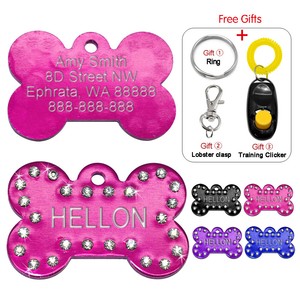 rhinestone dog tag