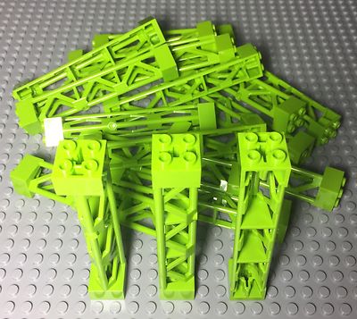 Lego 24 Lime Green Support 2X2X10 Girder Triangular Vertical Building Parts