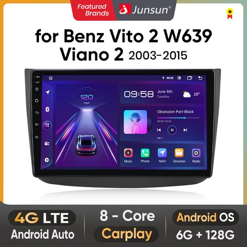 6+128G Android13 Autoradio CarPlay DAB+GPS Navi für Benz Vito2 W639 Viano2 03-15 - Bild 3 von 16