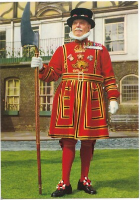 Yeoman Warder (Beefeater), Tower of London Postkarte - um 1975 - unbespielt