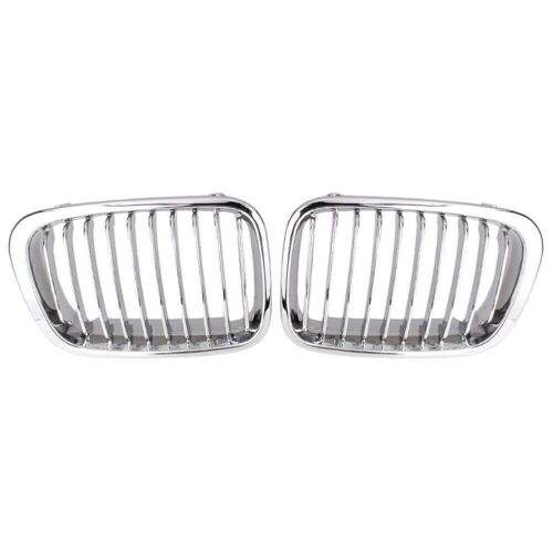 Chrome Front Kidney Grille For BMW E46 4D Sedan 320i 323i 325i 328i 330i 98-01 - Picture 2 of 7