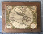 Mid Century Vintage Indian Ocean Old World Map Carved Wood Wall Art LARGE
