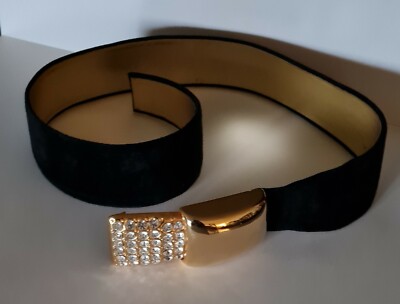 Damengürtel LAURA PRISCO - blaues Wildleder + goldene Schnalle und Strass - max.90xcm5