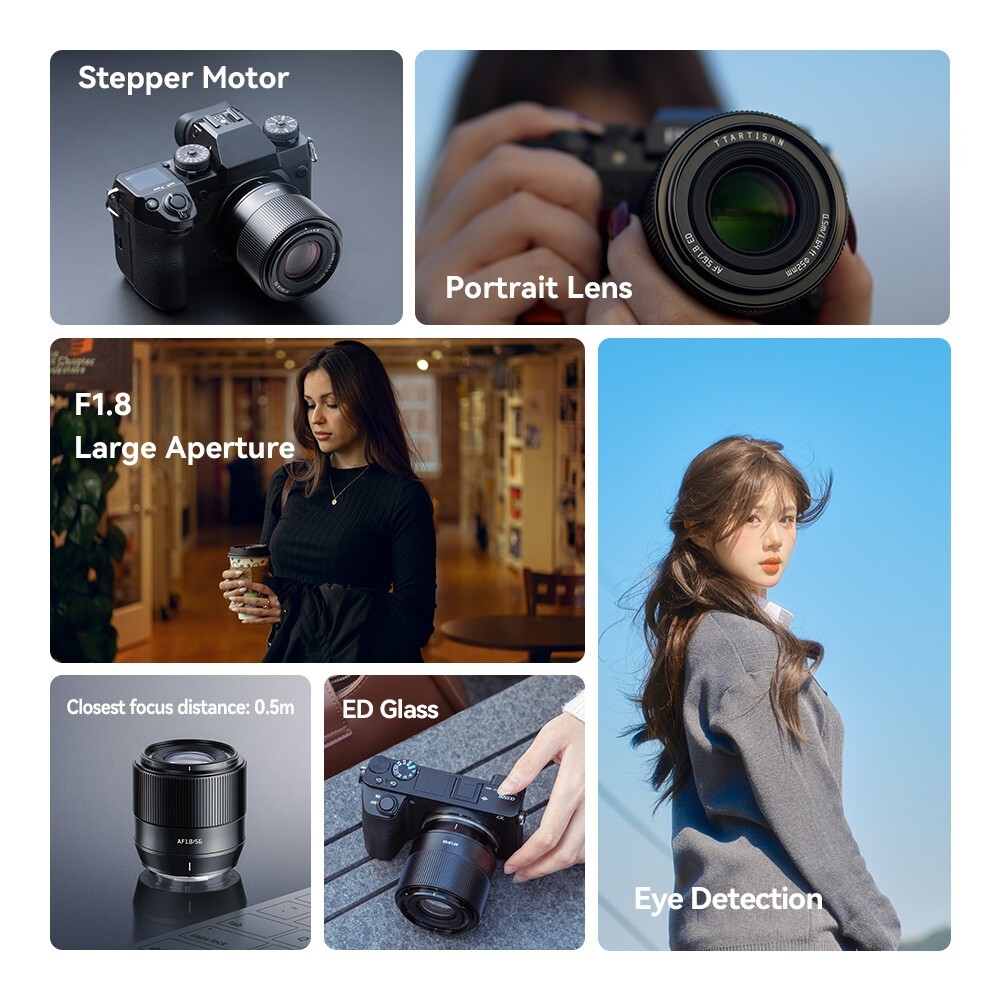 TTartisan AutoFocus 56mm F1.8 Portrait Lens for fujifilm XF TTartisan AutoFocus 56mm F1.8 Portrait Lens for fujifilm XF