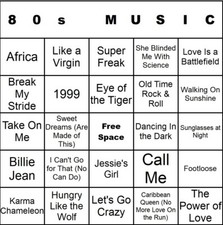 100 80s Music Bingo Cards Printed And Laminat...
