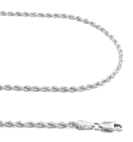 10K White Gold 2mm Diamond Cut Mens 