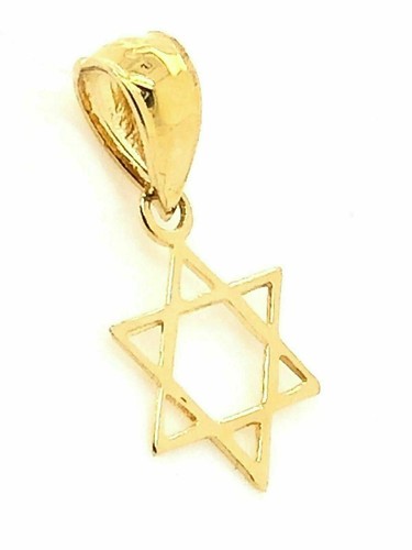 14k Yellow Gold Solid Small Jewish Star of David Charm Pendant 0.5 gram - Picture 4 of 5