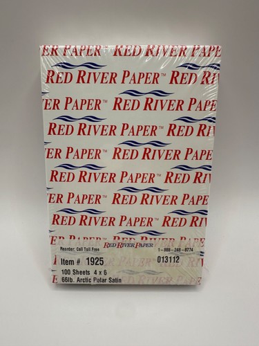 Papier neuf rivière rouge 4 x 6 66 lb satin polaire arctique 100 feuilles article # 1925