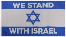 3X5 We Stand With Israel Premium 100D 3'x5' Woven Polyester Nylon Flag Banner