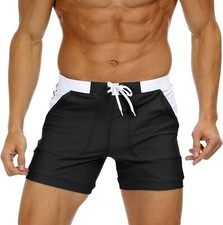Men's Quick Dry Swim Trunks with Pockets Board Shorts for Surf Beach Sports