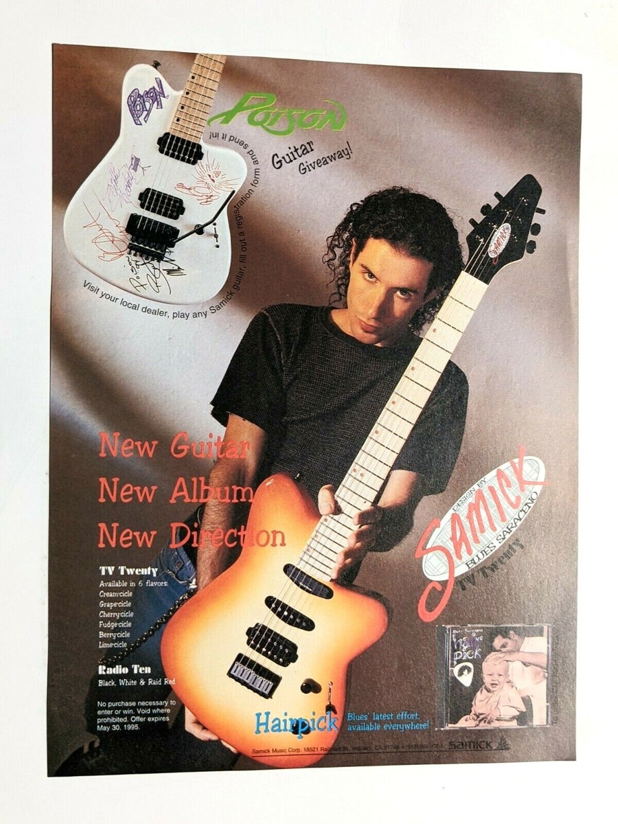 POISON / BLUES SARACENO / 1995 SAMICK TV TWENTY GUITARS MAGAZINE