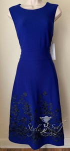 calvin klein embroidered fit and flare dress