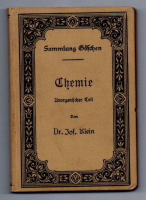 Chemie - Anorganischer Teil, von Dr. Jos. Klein