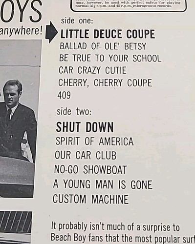 The Beach Boys 1963 Little Deuce Coupe UK Version Capitol LP ST 1998 - Picture 8 of 9