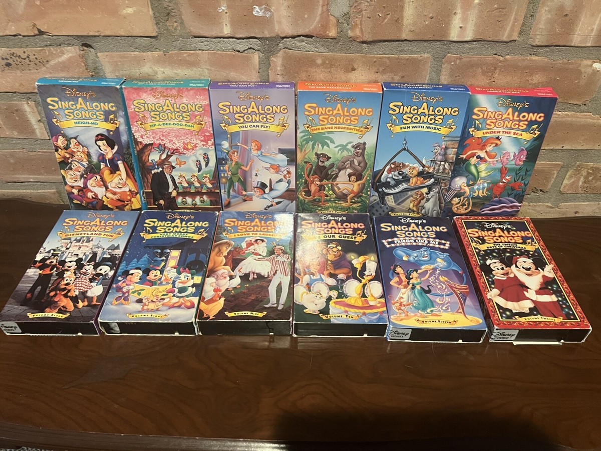 12 X Walt Disney Sing Along Songs VHS VIDEO COMPLETE SET Lot