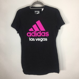 Adidas-Women-039-s-The-Go-To-Tee-Las-Vegas-T-Shirt-Black-Pink-Size-Medium