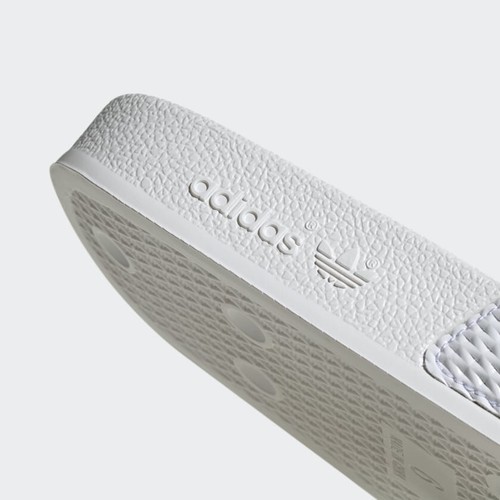 ADIDAS ADILETTE WHITE PATENT LEATHER LIMITED EDITION SLIDES SANDALS SIZE 8 NEW - Picture 5 of 13