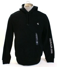 Calvin Klein Signature Black Fleece Pullover Hooded Sweatshirt Men's NWT