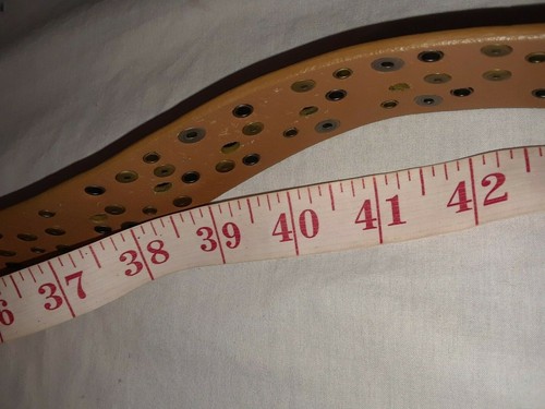 Leather Belt Plus Size 2XL Brown Silver/Gold Tone Rivets/Studded Fits 39-42 in - Picture 4 of 4