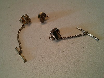 Lot De 3 Attaches De Cravate (Tie Tacks) Vintage Ton Or Pour Homme - Occasion