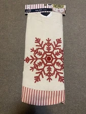 48 Inch Winter Wonder Lane Red & White Snowflake Christmas Tree Skirt 48”